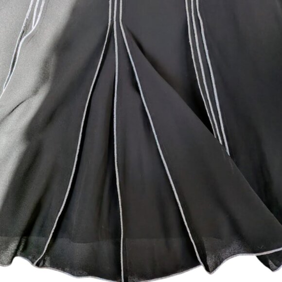 Studio Bill Blass NWT Women's Panelled Chiffon Skirt with Silver Lurex Stitching - Picture 4 of 5